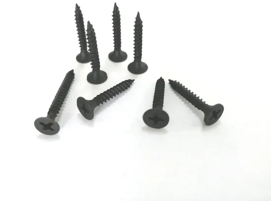 6 # * 1 pouce / 3,5 * 25 mm C1022 Tête de clairon Noir / Gris phosphaté / Zingué / Vis autotaraudeuse / Vis autoperceuse Vis à gypse à filetage fin / grossier / Vis à cloison sèche
